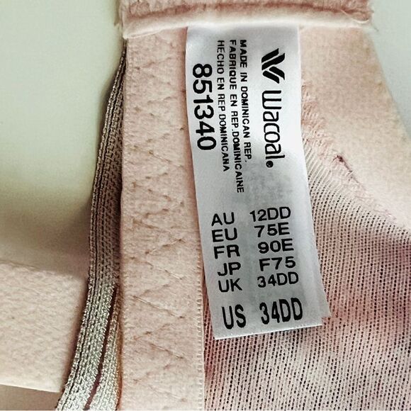 Wacoal Net Effect Underwire Bra 851340 Ballerina Pink 34DD Like New - Picture 6 of 6